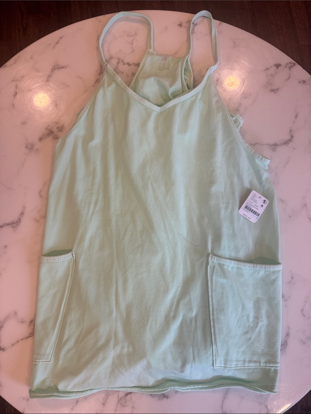 Free People Hot Shot Dress Mint Green/Pistachio Pocket Tank Dress